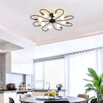 8 light modern semi flush ceiling light sputnik metal ceiling lighting