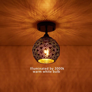 Black industrial mini semi flush mount ceiling light fixture modern ceiling lamp