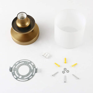 Modern glass ceiling light fixture 1 light semi flush mount light fixture