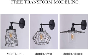 Industrial wall sconce lighting fixture metal cage wall light for porch bedroom