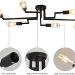6 light semi flush ceiling lights vintage black mount ceiling lamp
