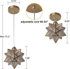 Movarian pendant light vintage star pendant lamp with gold finish