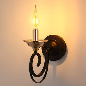 2 pack industrial wall light farmhouse wall sconce fixture with gold and black finish