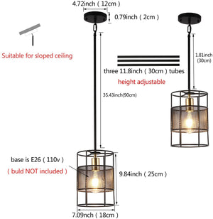 Farmhouse pendant lighting fixture mesh cage pendant lamp