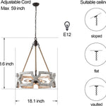 4 light dining chandelier rust wood farmhouse pendant light fixture