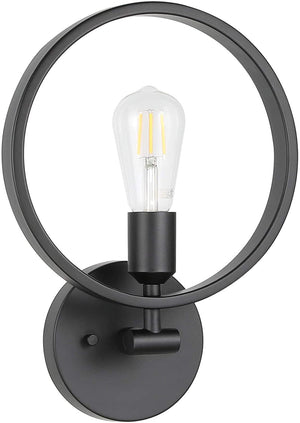 Industrial round wall light simplicity black wall sconce
