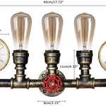 Industrial steampunk pipe wall light fixture with 3 light