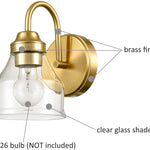 Modern brass wall lighting fixture single glass home wall sconce