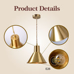 Modern pendant kitchen light fixtures golden industrial chandelier lighting