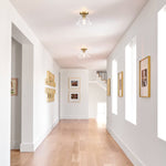 Farmhouse glass semi flush mount ceiling light industrial close to ceiling light with glass shade