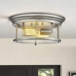 2 light glass ceiling light round nickel close to ceiling lamp