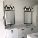 3 light rustic wall light black cage wall light fixture