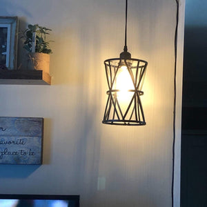 Industrial glass plug in cord on or off dimmer switch pendant light