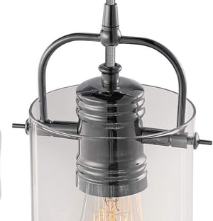 1 light plug in clear glass pulley wall sconce with chrome finish