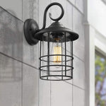 Industrial black outdoor wall lighting seeded glass porch wall lamp