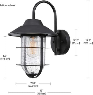 Black wall outdoor light fixture vintage industrial glass wall sconces