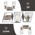 4 light modern vanity wall light fixture with clear glass shade