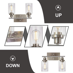 4 light modern vanity wall light fixture with clear glass shade