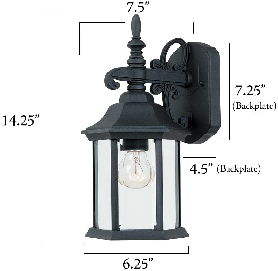 Black farmhouse lanterns home decor cast aluminum outdoor lights with glass shade