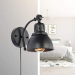 2 pack plug in  wall sconce light vintage black wall mount light fixture