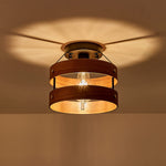 Wood ceiling light fixture farmhouse vintage semi flush mount light