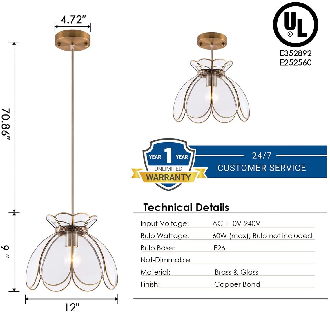 Lotus flower pendant light modern grass pendant lamp
