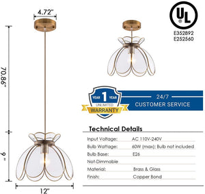 Lotus flower pendant light modern grass pendant lamp