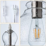 Plug in seeded glass pendant light
