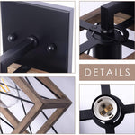 2 pack sconces wall lighting plug in cage wood black wall lamp