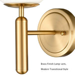 Mid-Century single wall lights bedroom in Brass wall light sconces with Globe  glass