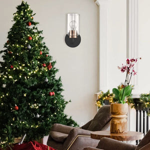 2 pack brass wall sonce black glass wall lighting fixture