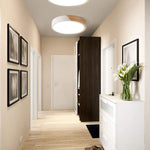 Modern LED Ceiling Light Wood style circle flush mount ceiling lamp