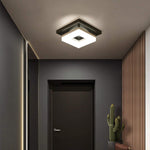 8 inch LED flush mount ceiling light fixture black dimmable ceiling lamp