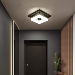 8 inch LED flush mount ceiling light fixture black dimmable ceiling lamp