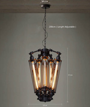 8 light loft black vintage industrial steampunk chandelier