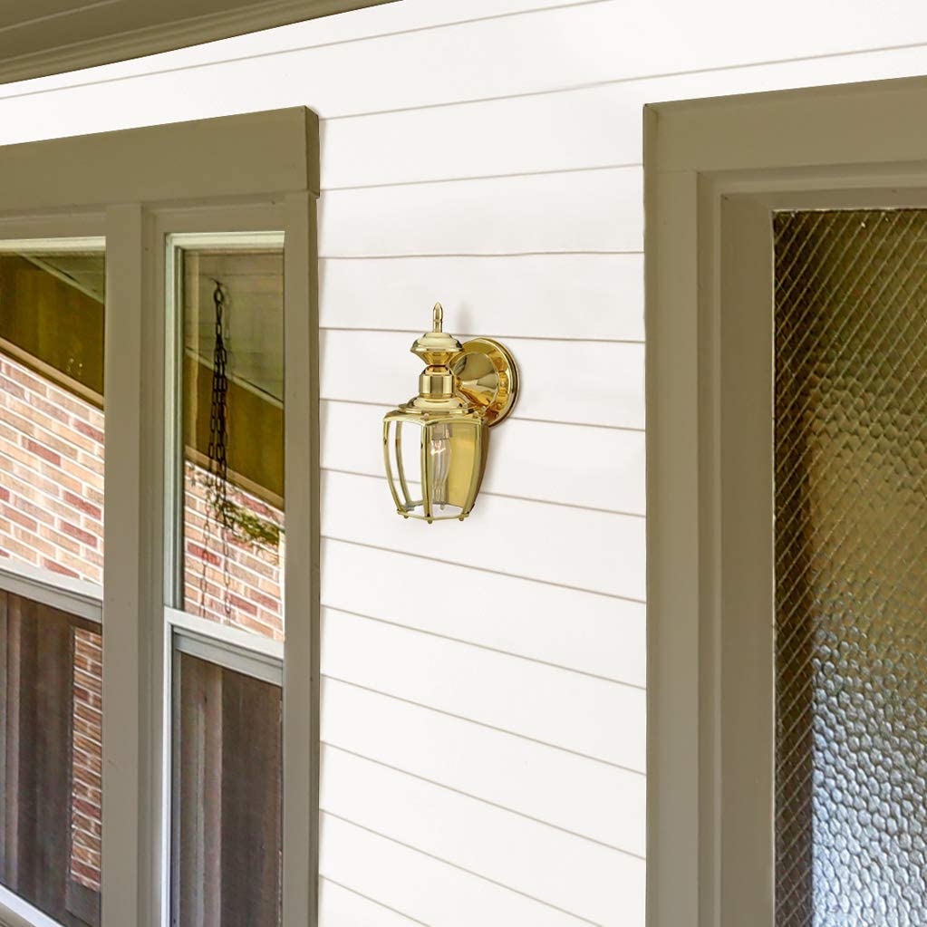 Solid brass outdoor wall light fixture