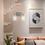 4 light modern vanity wall light fixture with clear glass shade