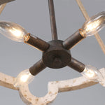 4 light dining chandelier rust wood farmhouse pendant light fixture