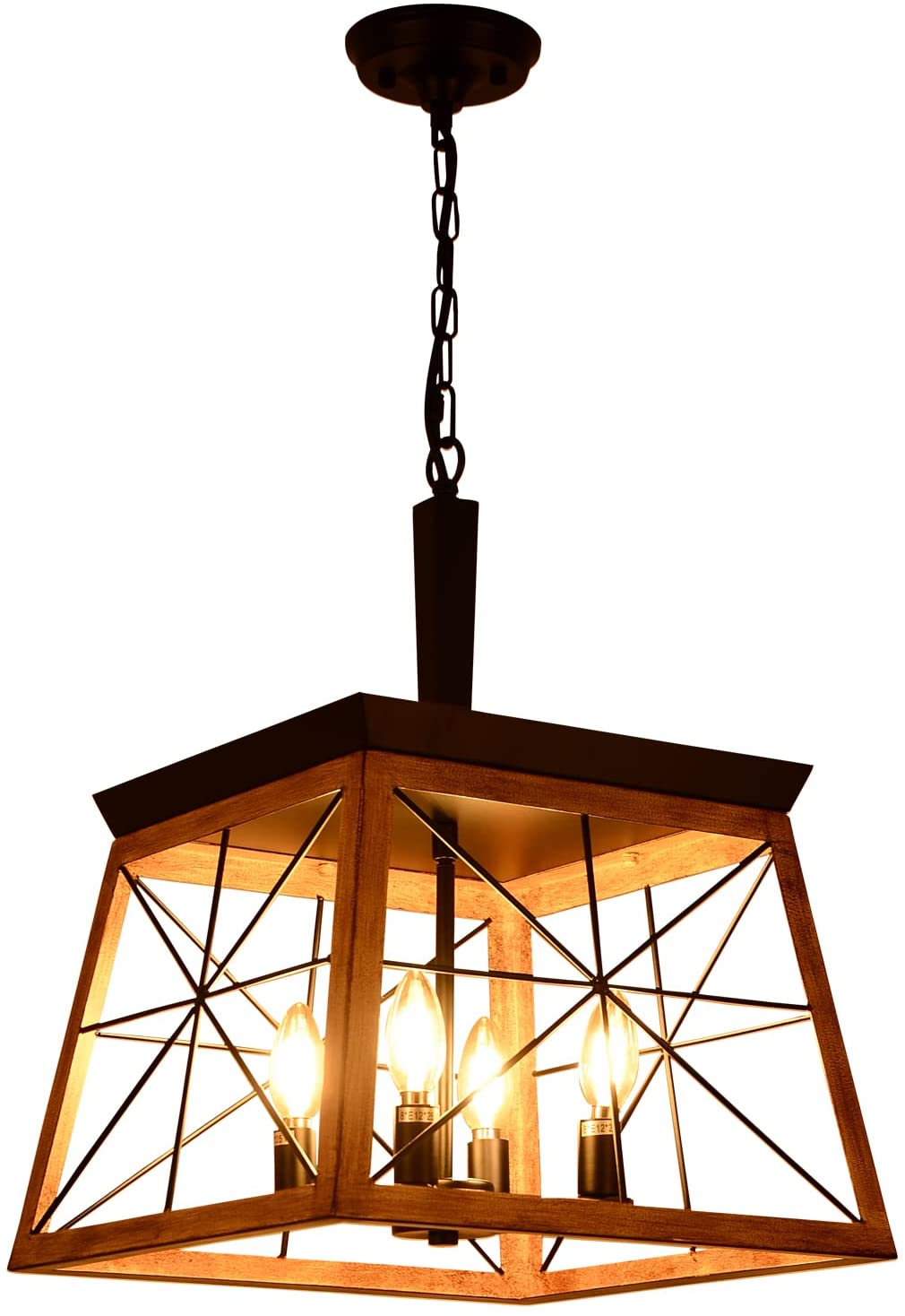 Vintage kitchen pendant lighting over island 4 light industrial wood island hanging light