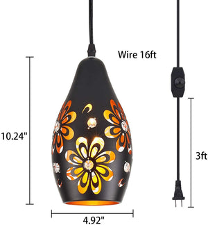 Black hanging plug in light fixture swag  pendant light fixtures