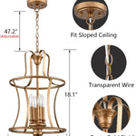 4 light farmhouse chandelier rust cage pendant light