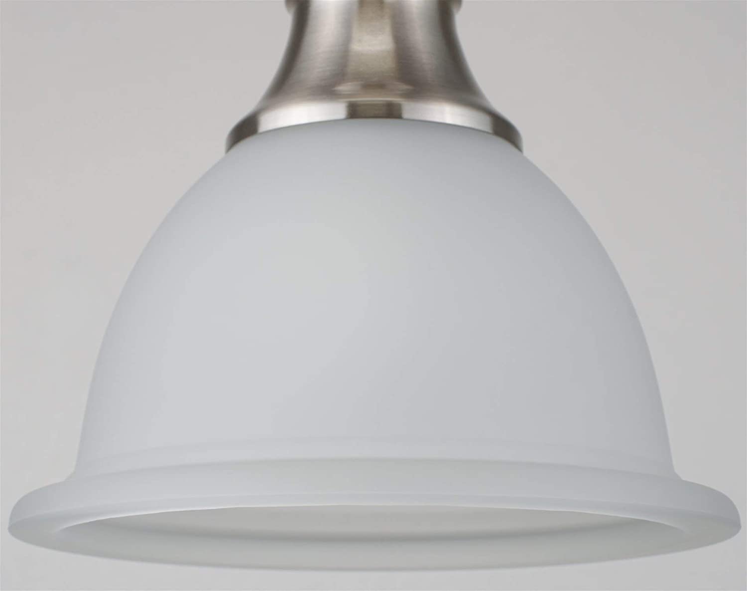 Modern adjustable frosted glass pendant light with nickel brushed finish