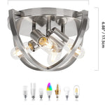 Cage semi flush mount farmhouse close to ceiling light  with nickel finish