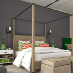 Simplicity black industrial wall sconce