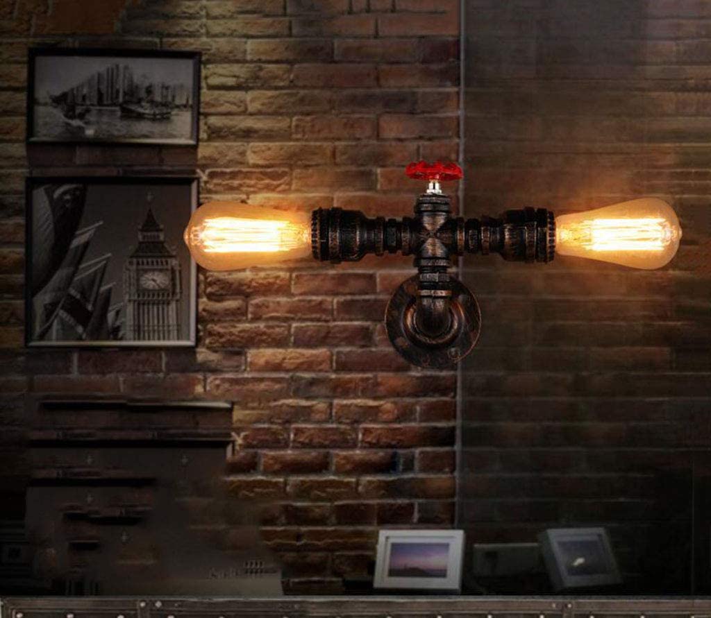 Industrial Steampunk wall light fixture water pipe wall sconce