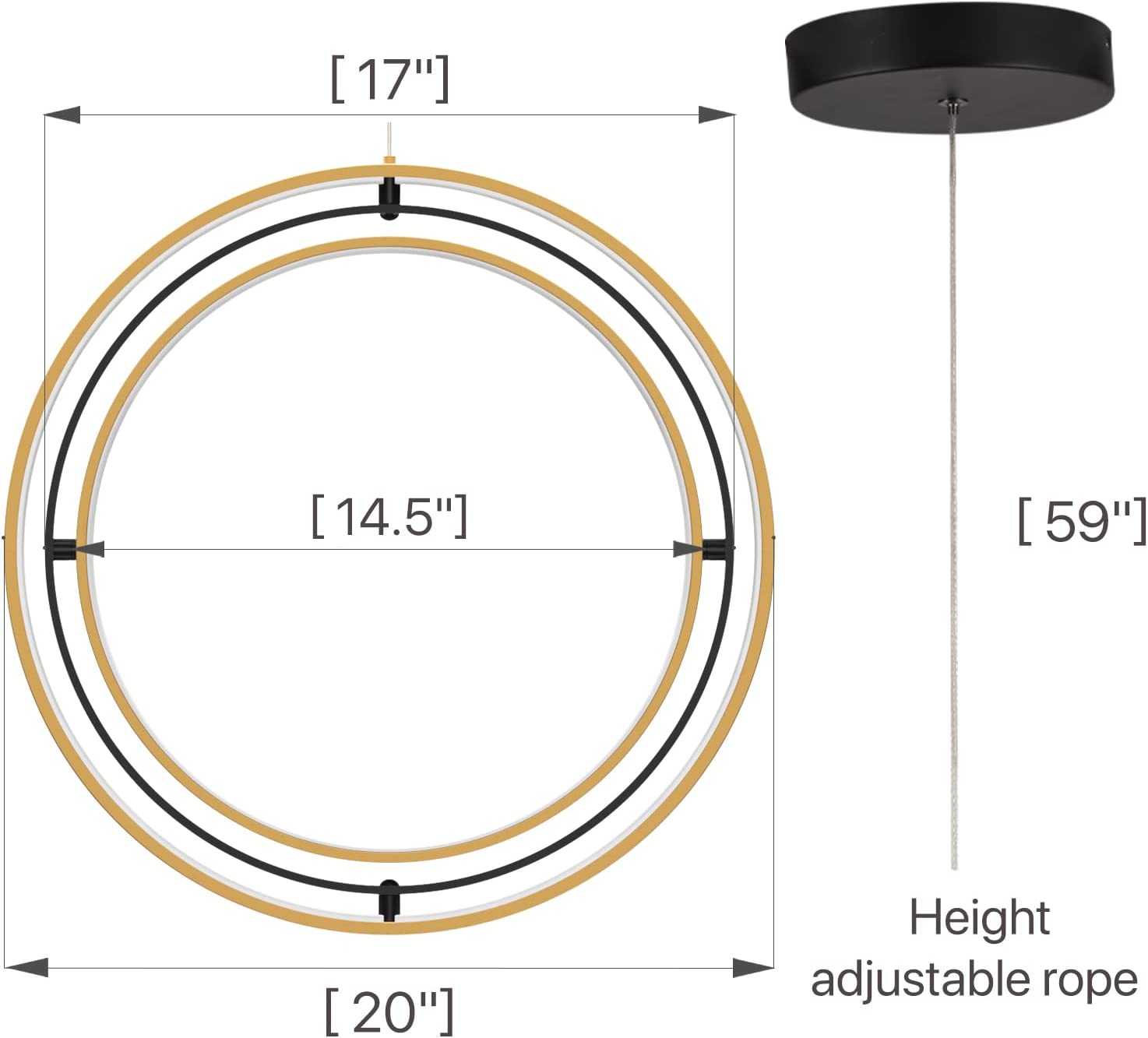 Modern LED chandelier adjustable globe pendant light fixture