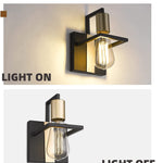 Rustic wall lights for living room industrial wall sconce with black and gold finish