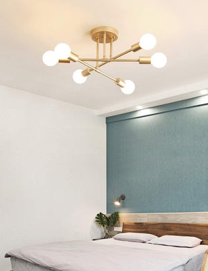 6 light sputnik ceiling chandelier modern ceiling lamp fixture