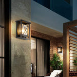 Outdoor lanterns for front porch  patio wall light fixture with seeded glass shade
