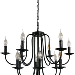 12 light antique black candle chandelier with E12 socket